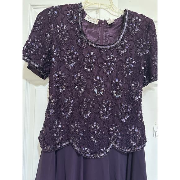 Scala Beaded Mother of the Bride, Cocktail, Vtg Formal Dress Medium Dress - Picture 3 of 9